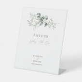 Elegante botanische huwelijksgunsten reclamebord met voetstuk (Voorkant)