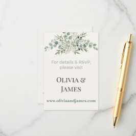 Elegante botanische huwelijkswebsite invoegkaart advieskaart