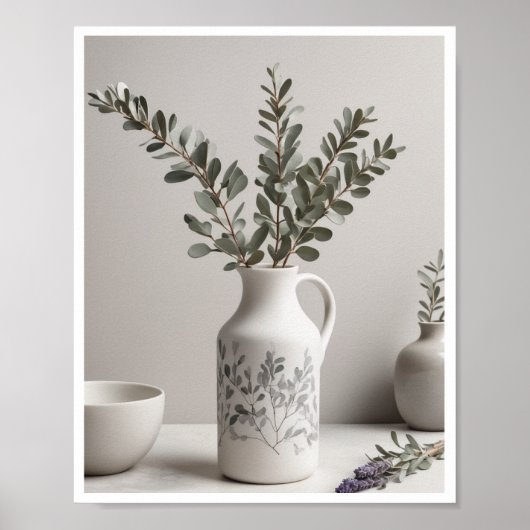 Elegante botanische illustraties lavendel Wallart Poster (Voorkant)