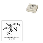 Elegante botanische initials moderne wilde bloem b rubberstempel (Gestempeld)