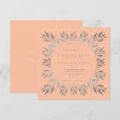 Elegante botanische Italiaanse stijl bruiloft Kaart (Voorkant / Achterkant)