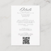 Elegante botanische kam monogram bruiloft Details Informatiekaartje (Achterkant)