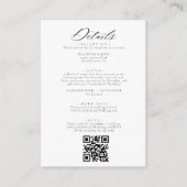 Elegante botanische kam monogram bruiloft Details Informatiekaartje (Voorkant)