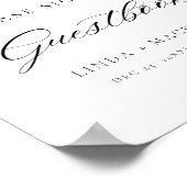 Elegante botanische kam monogram bruiloft gastenbo poster (Hoek)