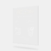 Elegante botanische kam monogram Signature Drink Acryl Bord (Hoek)