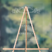 Elegante botanische kam monogram Welkomstbord Acryl Bord (Neutraal)