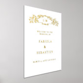 Elegante botanische kam monogram Welkomstbord Folie Afdrukken (Laagn)