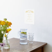 Elegante botanische kam monogram Welkomstbord Folie Afdrukken (Laag (Keuken))