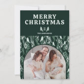 Elegante Botanische Kardinaal Crest Kerstmis Feestdagenkaart (Voorkant)