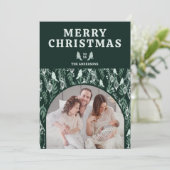 Elegante Botanische Kardinaal Crest Kerstmis Feestdagenkaart (Staand voorkant)