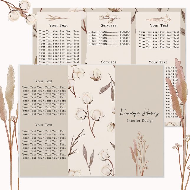 Elegante Botanische Katoen Roze Drievoudige Brochu (Creator heeft geüpload)