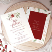 Elegante botanische kerst bruidsdouche kaart