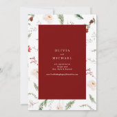 Elegante botanische kerst bruidsdouche kaart (Achterkant)