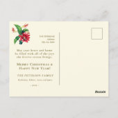 Elegante  Botanische Kerst Cactus Flower Briefkaart (Achterkant)