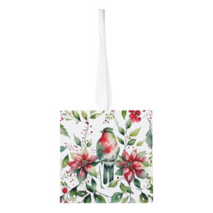Elegante Botanische Kerst Robin Aquarel Decoratie