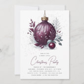 Elegante Botanische Kerstbal Kerstfeest Kaart (Voorkant)