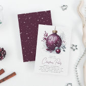 Elegante Botanische Kerstbal Kerstfeest Kaart