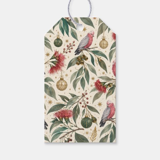 Elegante botanische kerstcadeaukaartjes cadeaulabel (Voorkant)