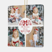 Elegante botanische kerstfamilie 5 foto keramisch ornament (Links)