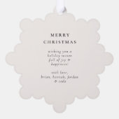 Elegante Botanische Kerstmis Foto Zwart Ornament Kaart (Achterkant)