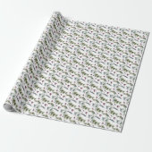 Elegante Botanische Kerstvakantie Cadeaupapier (Uitgerold)