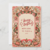 Elegante Botanische Kerstversiering Feestdagenkaart (Voorkant)