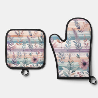 Elegante botanische keuken Accessoires Ovenwant & Pannenlap Set