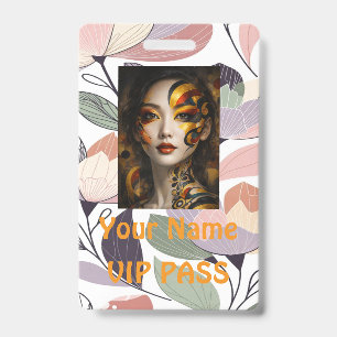 Elegante Botanische klassieke VIP-PAS, Badge
