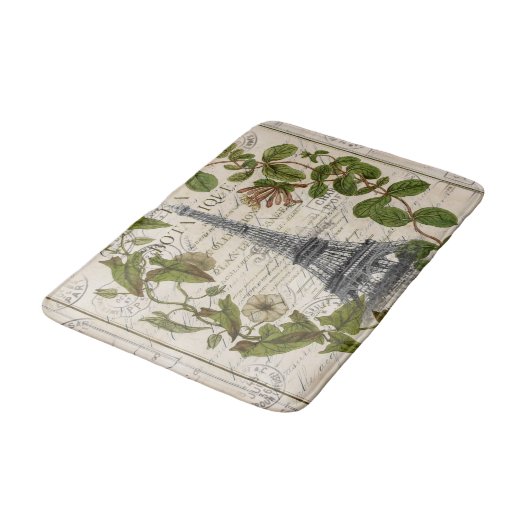 Elegante botanische klimop bladeren paris eiffelto badmat (Gekanteld)