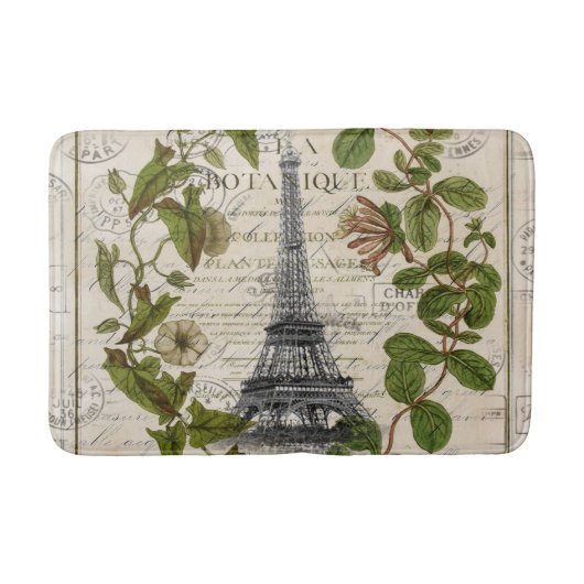 Elegante botanische klimop bladeren paris eiffelto badmat (Voorkant)