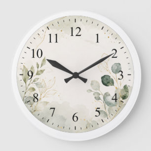 Elegante botanische klok wijzerplaat