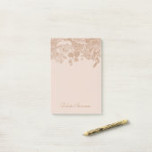 Elegante botanische | Koper roze gouden bloemstuk  Post-it® Notes (Op bureau)