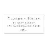 Elegante botanische koppels bruiloft retour adres rubberstempel (Afrduk)