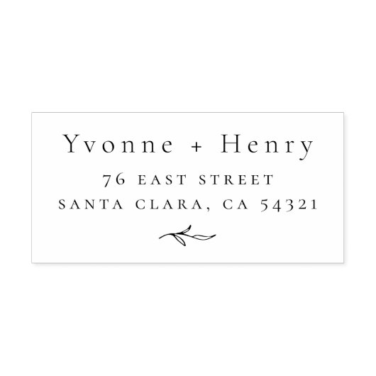 Elegante botanische koppels bruiloft retour adres rubberstempel (Afrduk)