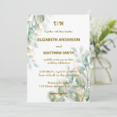 Elegante Botanische koppels rustieke foto bruiloft Kaart (Staand voorkant)