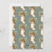 Elegante botanische kous niet foto kerst feestdagenkaart (Achterkant)