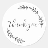 Elegante botanische krans bedankt ronde sticker (Voorkant)