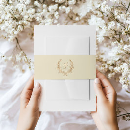 Elegante botanische krans boog bruiloft uitnodigingen wikkel