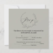 Elegante botanische krans Huwelijks RSVP C