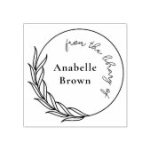 Elegante botanische krans op maat uit de bibliothe rubberstempel (Afrduk)