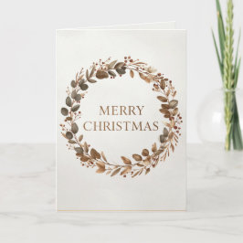 Elegante botanische krans Prettig kerstfeest Kaart