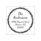 Elegante Botanische krans retouradres inktstempel Rubberstempel (Afrduk)