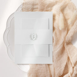 Elegante Botanische Kreeft Krans Monogram Huwelijk Uitnodigingen Wikkel