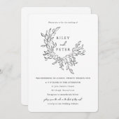 Elegante Botanische Kreeft met RSVP Code Wedding Kaart (Voorkant / Achterkant)