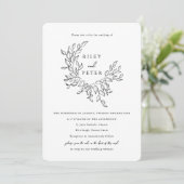 Elegante Botanische Kreeft met RSVP Code Wedding Kaart (Staand voorkant)