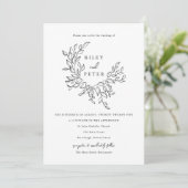 Elegante Botanische Kreeft  Script Wedding Kaart (Staand voorkant)