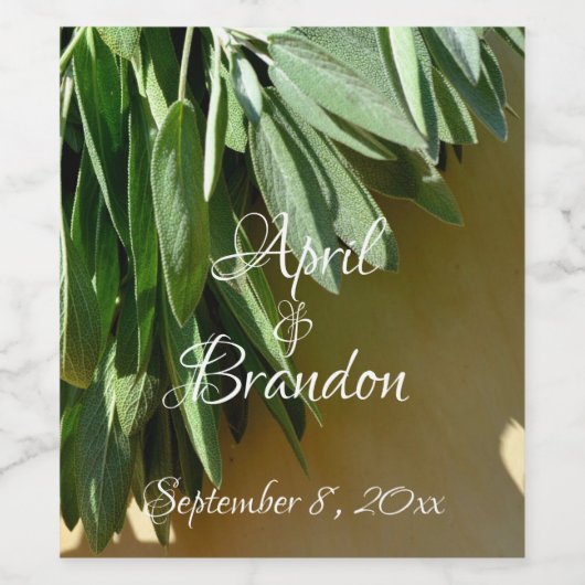 Elegante botanische kruiden wijn etiket (Enkel label)