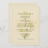 Elegante botanische kunst lelie bloemen bruiloft kaart (Voorkant / Achterkant)