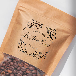 Elegante botanische 'Laat liefde brouwen' huwelijk Rubberstempel