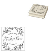 Elegante botanische 'Laat liefde brouwen' huwelijk Rubberstempel (Gestempeld)